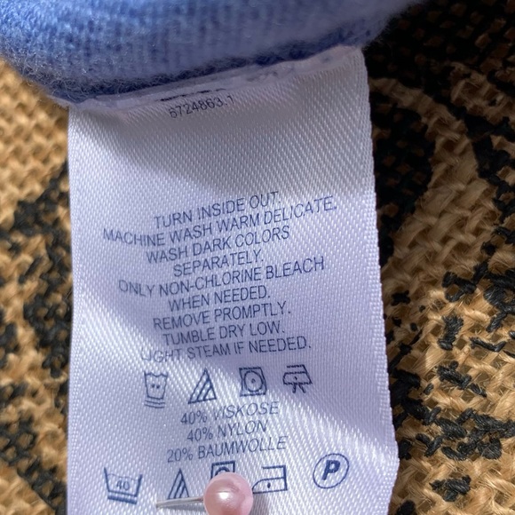 *SOLD/Helene Recovery* Lands End turtleneck sweater cornflower blue - Picture 9 of 9